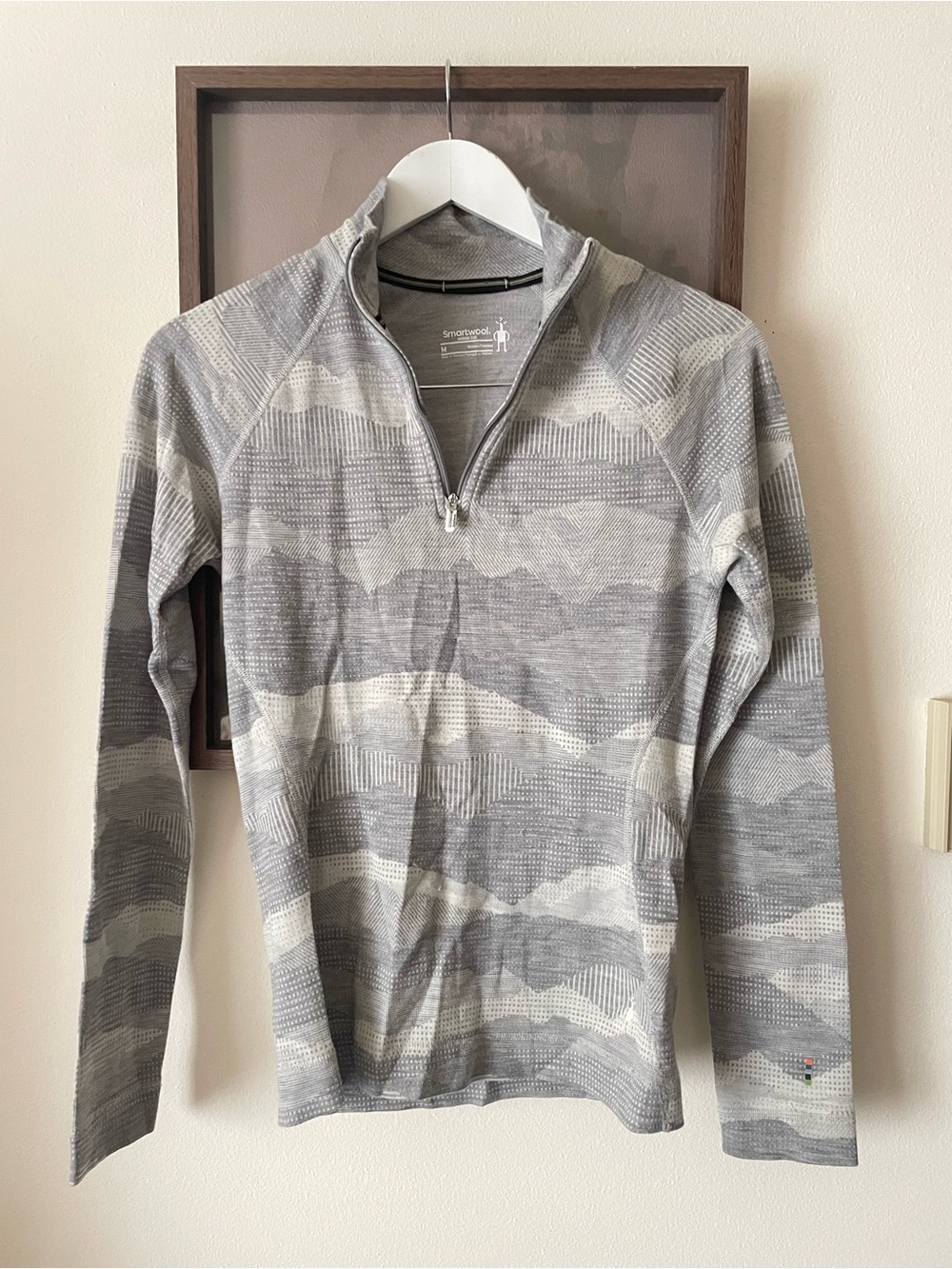 Smartwool Merino 250 Base Layer 1/4 Zip Pullover Sweater Top Camo Women’s